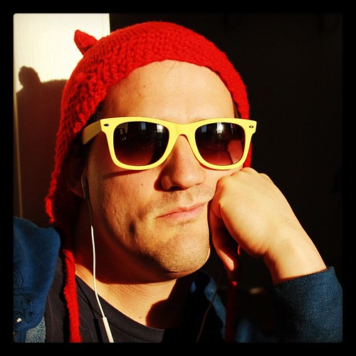 @fohlr in my yellow sunglasses and handling devil hat. He cracks me up.
