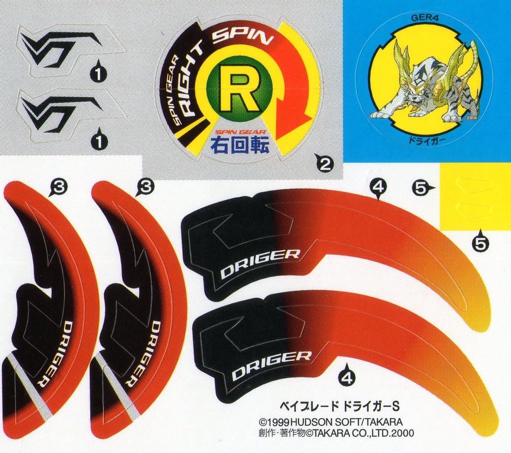 Beyblade Driger G Custom Sticker Sheet 