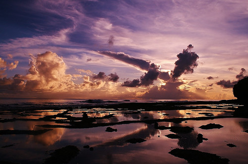 無料写真素材|自然風景|ビーチ・海岸|雲|朝焼け・夕焼け