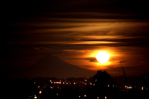 The Moon and Mt. Hood