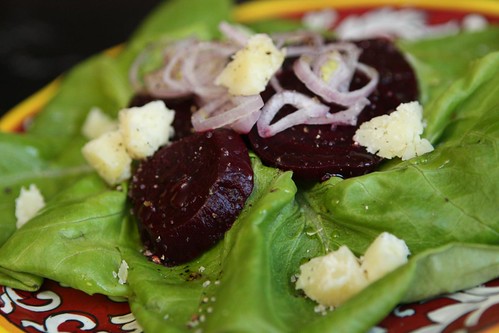 Beet Salad with Butter Lettuce, Shallots, and Beets