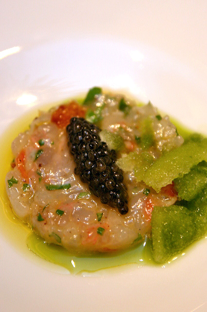 Langoustine tartar, dashi granite, Ocietra caviar