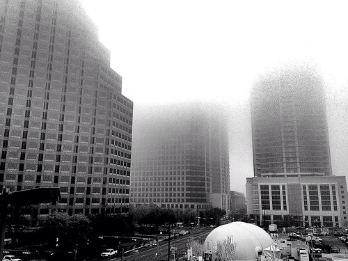 Morning Fog Looms Over Austin