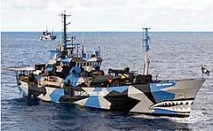 海洋看守保育協會包伯巴克護鯨船的命名，來自捐出5百萬給該協會的美國電視遊戲節目主持人包伯巴克(Bob Barker)。(Sea Shepherd提供)