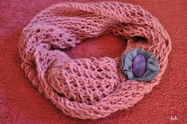 Handmade circle scarf and hk brooche
