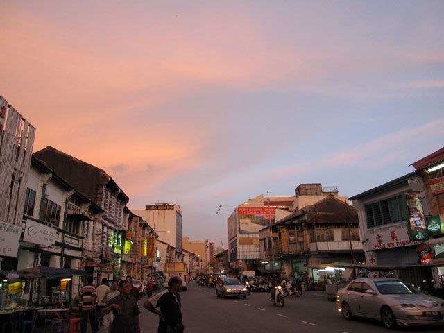 Sun setting in Penang