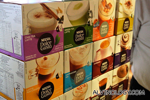 Dolce Gusto capsules of various flavours for sampling