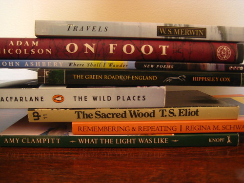 Travels on foot (book spine poems #1)
