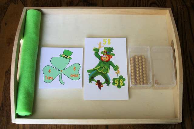 St. Patrick's Day Place Value Tray