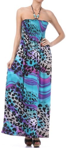 Leopard Wave Graphic Print Maxi Dress