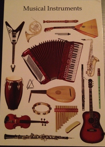 Musical Instruments postcard via Postcrossing by FaeSarah