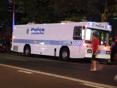 NSW Police Mobile Command Post near drunk and disorderly hotspot
