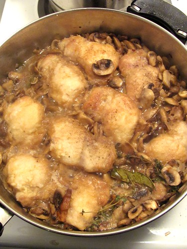 Anne Burrell's Braised Chicken Thighs with Mushrooms & Almond Puree