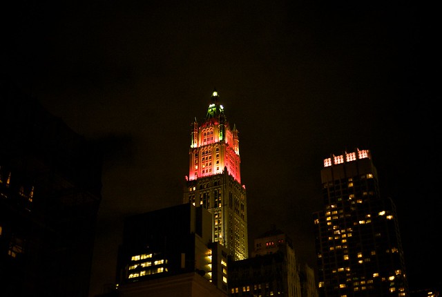 Red/Read - Woolworth Building in red