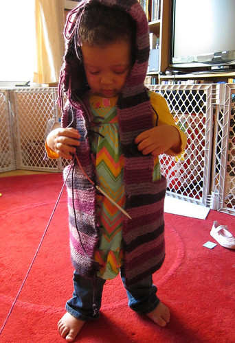 Striped Toddler Tomten Jacket in progress