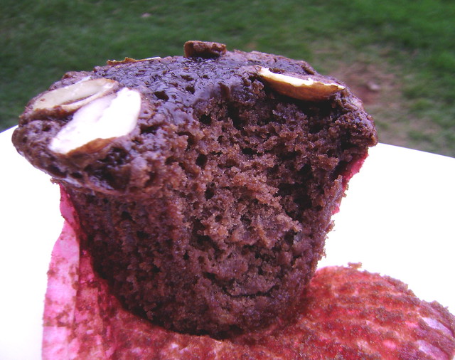 muffin de chocolate e amêndoas