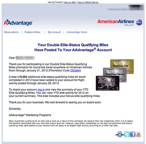 Email from American Airlines