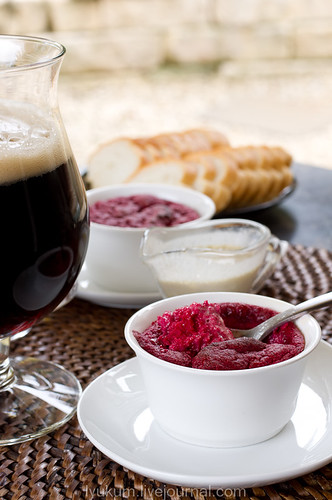 Beetroot Souffle with Anchovy Sauce