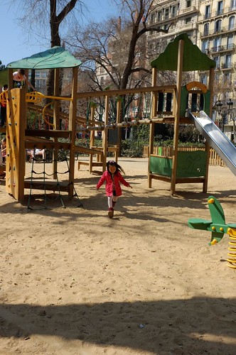 playground in front of La Sagrada Familia