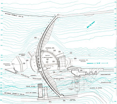 Plan de l'ensemble des ouvrages de barrage de Vouglans