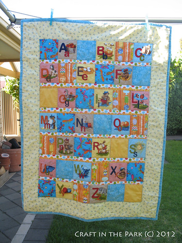 A alphabet baby quilt by saffronbee1