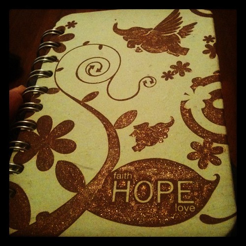 #30lists notebook - used glitter pen on it