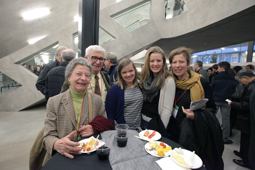 AAP alumna Ellen Bildsten (B.Arch. 88') on the far right, with daughters Mariel and Kate. Ellen's father and architecture alumnus Earnest Pospischil and his wife Maria.