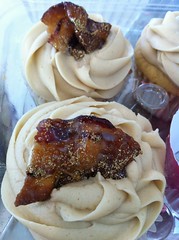 Glitten bacon!! On peanut butter cupcakes by Amanda Cupcake by Rachel from Cupcakes Take the Cake