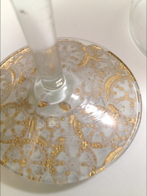 09 Gilded Lace Champagne Glasses