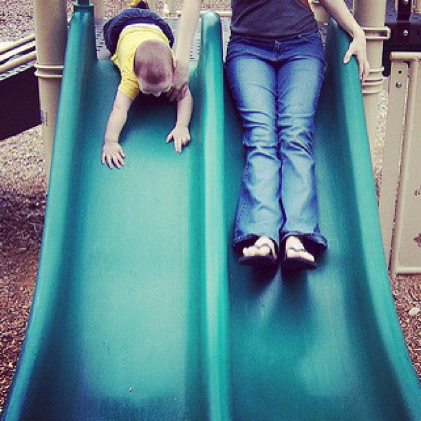 When Skyler was a baby: on the slide