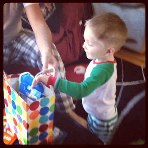 The birthday boy. #masterquinn #birthday #presents #twoyearold