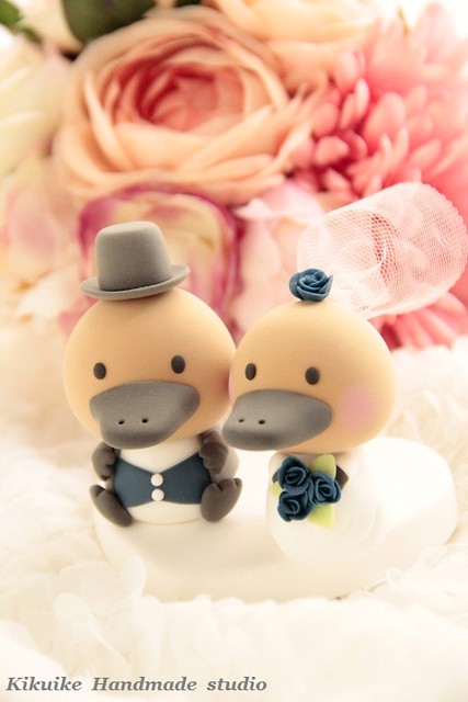lovely and cute platypus with swallowtailed coat tuxedo and wedding dress