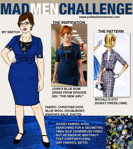Mad Men Sewing Challenge Sketch: Joan Dress