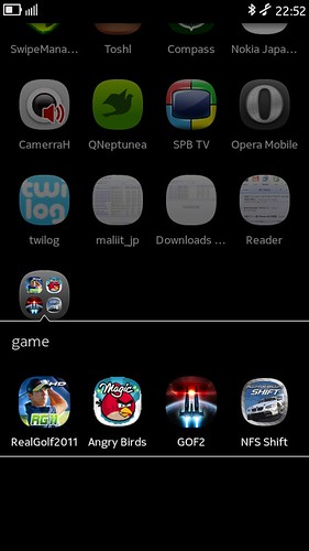 Nokia N9 App folders