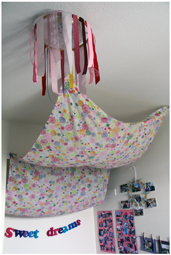 Ribbon chandelier in our daughter's room