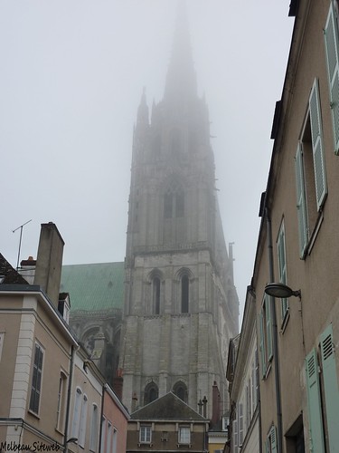 Chartres cathédrale en brume matinale