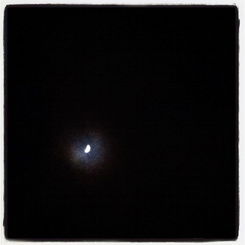 A half-moon in the sky tonight.