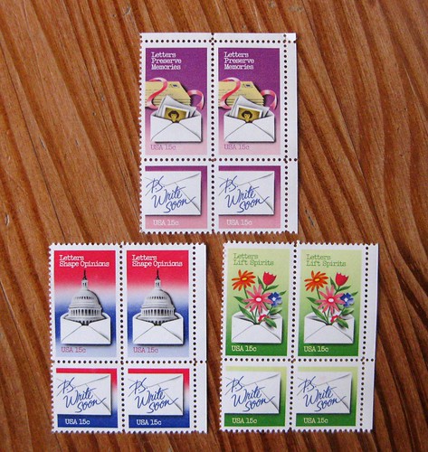 Vintage 1980 Letter Writing stamps