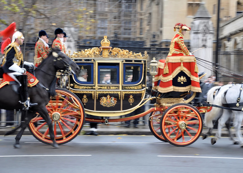 Her Majesty The Queen traveling for the State Opening of Parliament.. Credit Foreign and Commonwealth Office