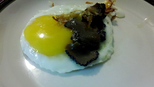 Fried egg with sliced truffles