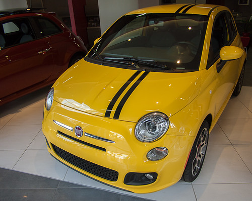 Yellow Fiat 500