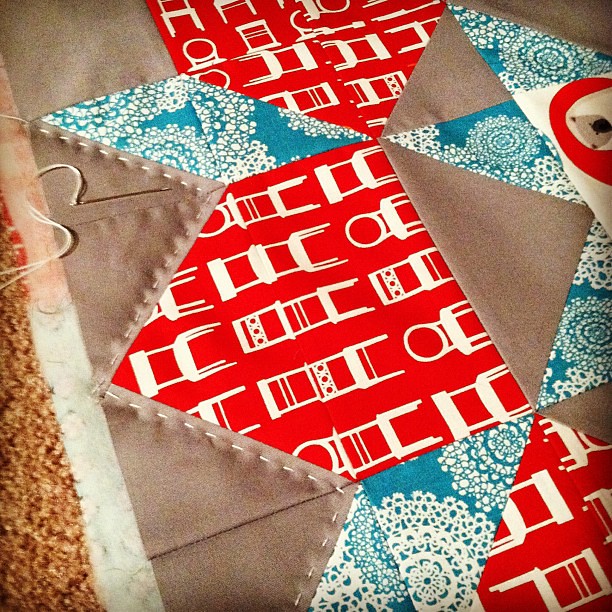 Hand quilting my swoon!  I do not know what I'm doing but I like it!