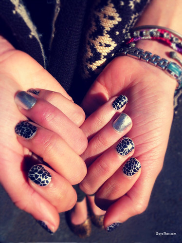 Weekend nails using Kiss Nail Dress nail art stickers in design Shrug like Minx and Sally Hansen