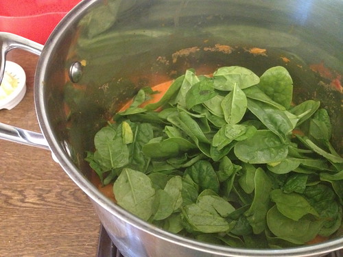 Vegetarian Curry - Adding Spinach
