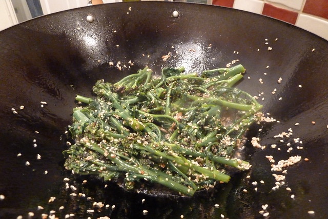 Purple Sprouting Broccoli with sesame and honey
