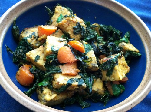 Kale, Spinach, and Carrots with Tempeh