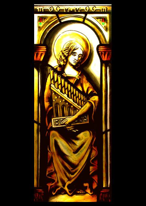 Stained glass Saint Cecilia