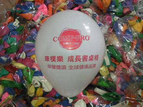 印刷氣球，10吋圓形標準色氣球，單面單色印刷，混合色 by 豆豆氣球材料屋 http://www.dod.com.tw