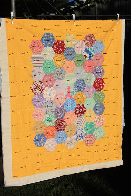 Hexagon baby quilt