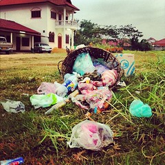 Beautiful Laos - or how greedyness beats a garbage bin